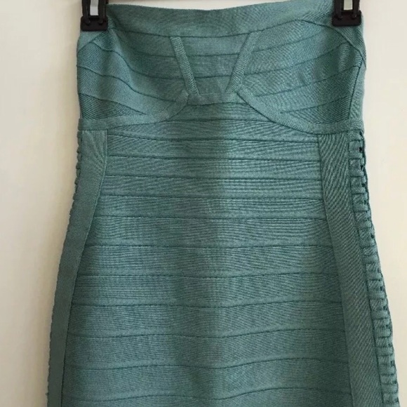 Herve Leger Adriana Cut out Side Dress in Blue - Picture 7 of 9